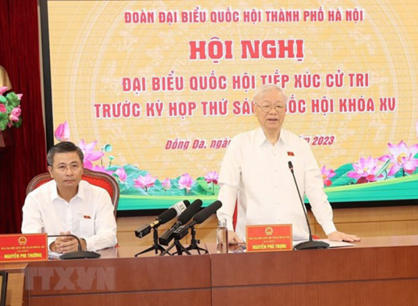 Tổng Bí thư Nguyễn Phú Trọng tiếp xúc cử tri Hà Nội trước Kỳ họp thứ 6 -0