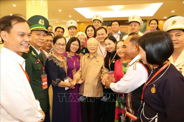 Tổng Bí thư Nguyễn Phú Trọng gặp mặt các điển hình toàn quốc trong học tập và làm theo Bác -0