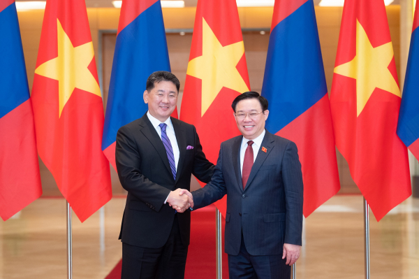 Chủ tịch Quốc hội Vương Đình Huệ hội kiến Tổng thống Mông Cổ -0