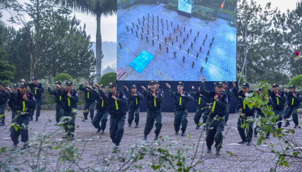 Công an Đắk Nông diễn tập phương án huy động, ra quân thực hiện nhiệm vụ của Tiểu đoàn CSCĐ dự bị chiến đấu -1
