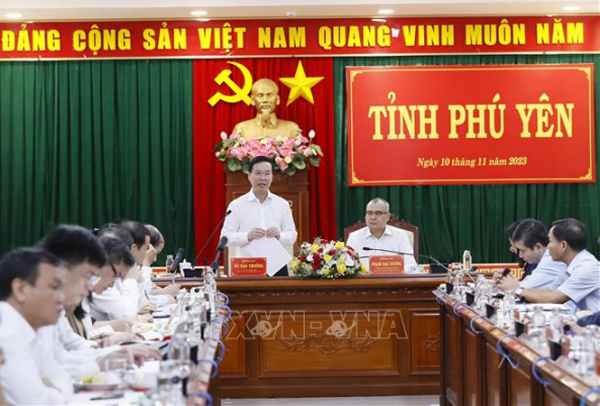 Chủ tịch nước Võ Văn Thưởng làm việc với lãnh đạo chủ chốt tỉnh Phú Yên -0