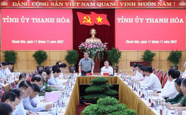 Thủ tướng Phạm Minh Chính làm việc với Ban Thường vụ Tỉnh ủy Thanh Hóa -0