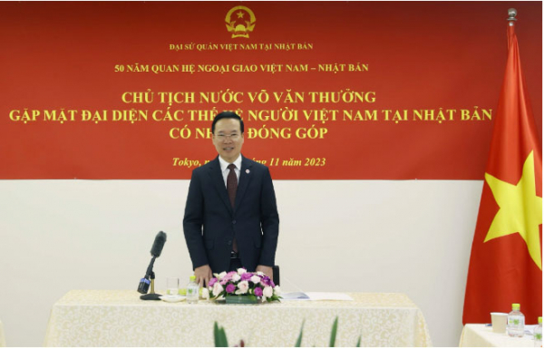 Chủ tịch nước gặp gỡ đại diện các thế hệ người Việt Nam tại Nhật Bản -0