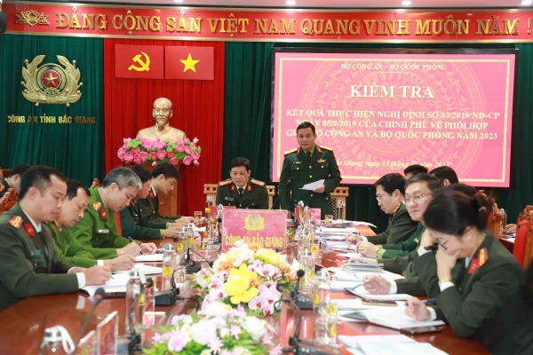  Bộ Công an và Bộ Quốc phòng kiểm tra Công tỉnh Bắc Giang về thực hiện Nghị định số 03 của Chính phủ -0