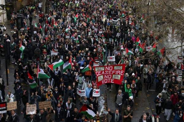 Hàng chục nghìn người biểu tình kêu gọi chấm dứt chiến tranh tại Gaza -0