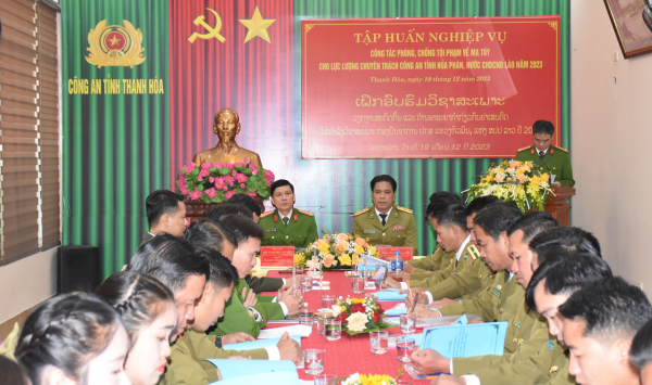 Tập huấn nghiệp vụ cho lực lượng chuyên trách phòng, chống ma túy Công an tỉnh Hủa Phăn (Lào) -0