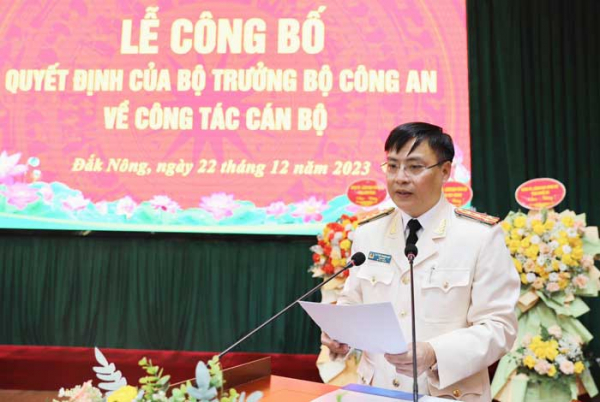 Điều động và bổ nhiệm phó Giám đốc Công an tỉnh Hà Tĩnh làm Giám đốc Công an tỉnh Đắk Nông -0