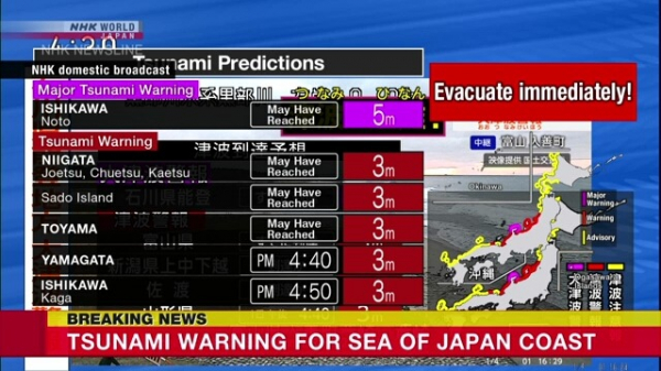 Cảnh báo sóng thần nguy hiểm do động đất tại Nhật Bản -0