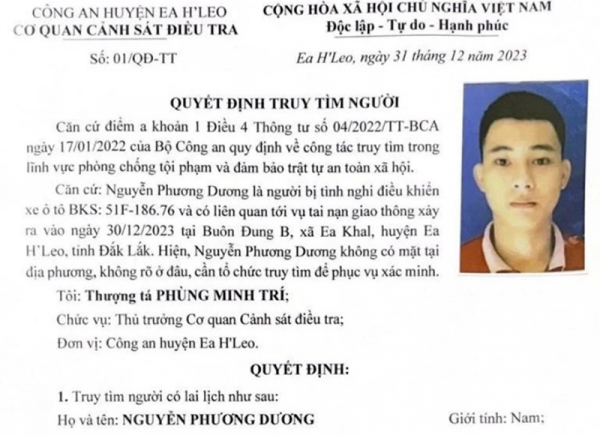 Đắk Lắk truy tìm đối tượng gây tai nạn giao thông rồi bỏ trốn -0