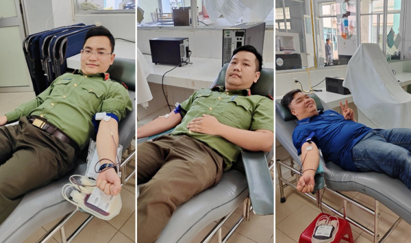 3 cán bộ Công an hiến máu cứu nữ bệnh nhân nguy kịch -0