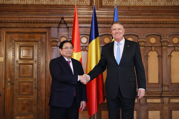 Thủ tướng Phạm Minh Chính hội kiến Tổng thống Romania Klaus Iohannis -1