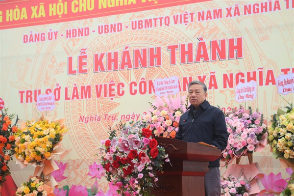 General To Lam attends inauguration ceremony of Nghia Tru commune police’s workplace -0