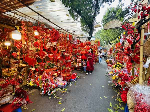 Chợ hoa Hàng Lược rực rỡ sắc màu cuối năm -0