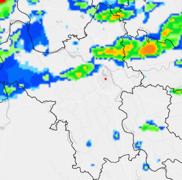 Cảnh báo mưa đá và mưa lớn cục bộ nhiều nơi trên phạm vi nội thành Hà Nội -0