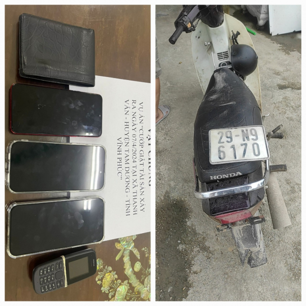 Hai đối tượng gây ra vụ cướp giật tại cửa hàng mua bán, sửa chữa điện thoại ở Vĩnh Phúc đã bị bắt -0
