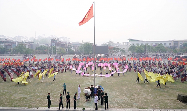 Dàn trống hội Học viện CSND tập luyện phục vụ Lễ kỷ niệm 70 năm chiến thắng Điện Biên Phủ -0