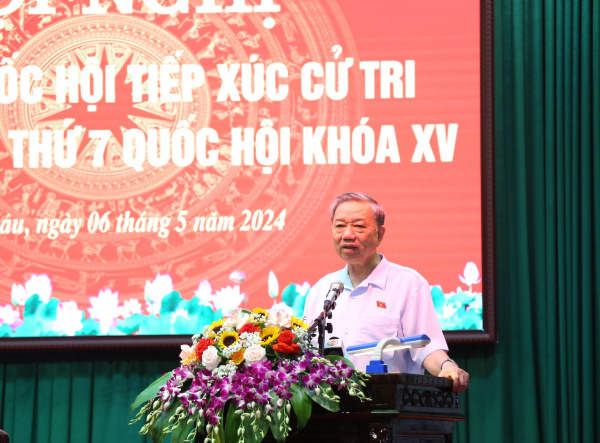Bộ trưởng Tô Lâm tiếp xúc cử tri trước Kỳ họp thứ 7 Quốc hội khóa XV tại huyện Khoái Châu, tỉnh Hưng Yên -0