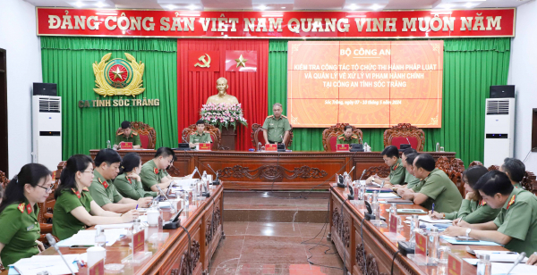 Bộ Công an kiểm tra công tác hi hành pháp luật và quản lý xử lý vi phạm hành chính tại Công an tỉnh Sóc Trăng -0