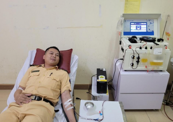 Thượng úy CSGT luôn sẵn sàng hiến máu cứu người -0