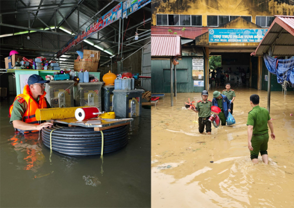 Công an huyện Bảo Lâm, Bảo Lạc hỗ trợ người dân khắc phục hậu quả thiên tai lũ lụt -5