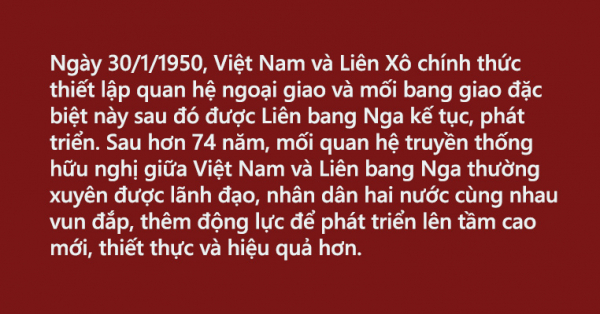 Những dấu mốc chính trong quan hệ ngoại giao Việt - Nga -0