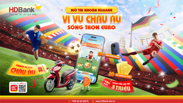 Ghi bàn trên ứng dụng HDBank, đến châu  u xem chung kết Euro 2024 -0