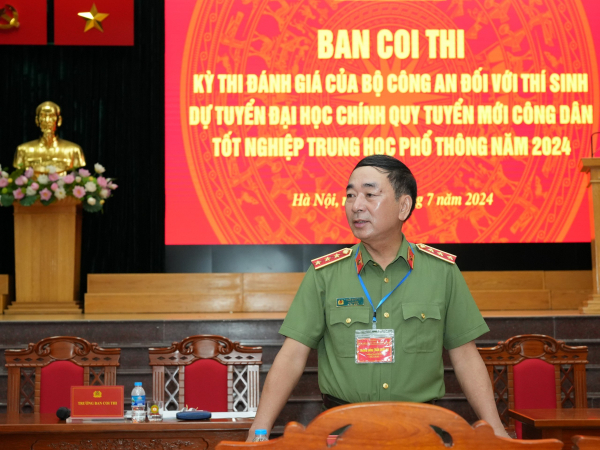 Thứ trưởng Trần Quốc Tỏ kiểm tra công tác tổ chức Kỳ thi đánh giá của Bộ Công an năm 2024 -0