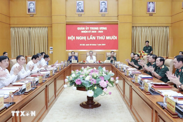 Chủ tịch nước và Thủ tướng Chính phủ dự Hội nghị Quân ủy Trung ương -0