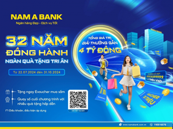 Nam A Bank tung ưu đãi “32 năm đồng hành - ngàn quà tặng tri ân” -0