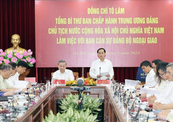 Tổng Bí thư, Chủ tịch nước Tô Lâm làm việc với Ban Cán sự đảng Bộ Ngoại giao -0