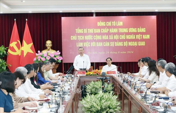 Tổng Bí thư, Chủ tịch nước Tô Lâm làm việc với Ban Cán sự đảng Bộ Ngoại giao -0