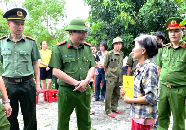 Công an tỉnh Hà Nam kiểm tra công tác khắc phục thiệt hại bão số 3 -2