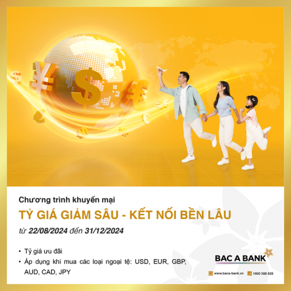 BAC A BANK ưu đãi tỷ giá cho khách hàng mua ngoại tệ và chuyển tiền quốc tế -0