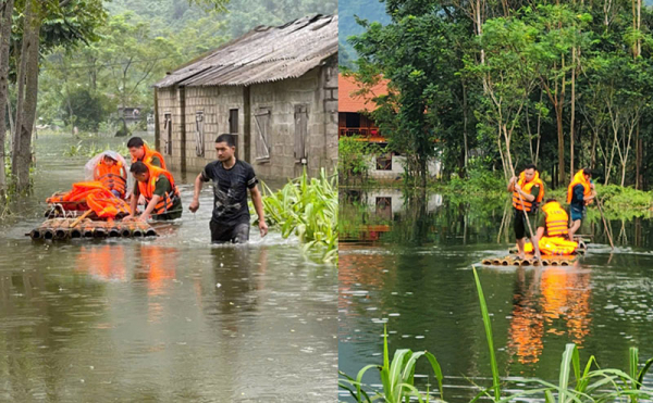 Lạng Sơn: Công an huyện Bắc Sơn giúp học sinh đến trường sau bão lũ -0