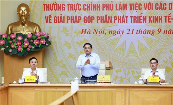 Thủ tướng chủ trì làm việc với các Tập đoàn, doanh nghiệp tư nhân lớn góp phần phát triển đất nước -0