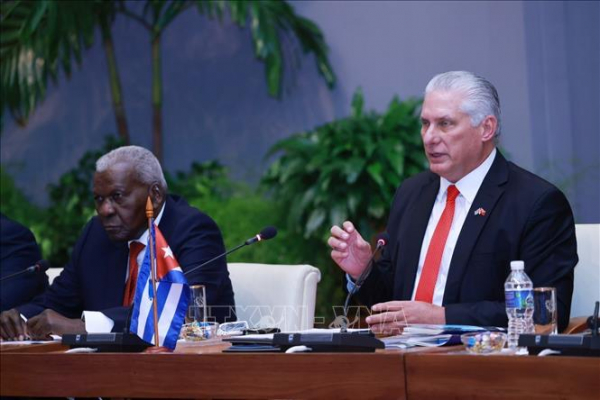 Tổng Bí thư, Chủ tịch nước Tô Lâm hội đàm với Bí thư thứ nhất, Chủ tịch Cuba Miguel Diaz Canel Bermudez -0