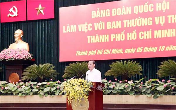 Chủ tịch Quốc hội Trần Thanh Mẫn làm việc với Ban Thường vụ Thành ủy TP Hồ Chí Minh -2