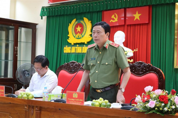 Deputy Minister Le Quoc Hung works with Binh Dinh Provincial Police Department -0