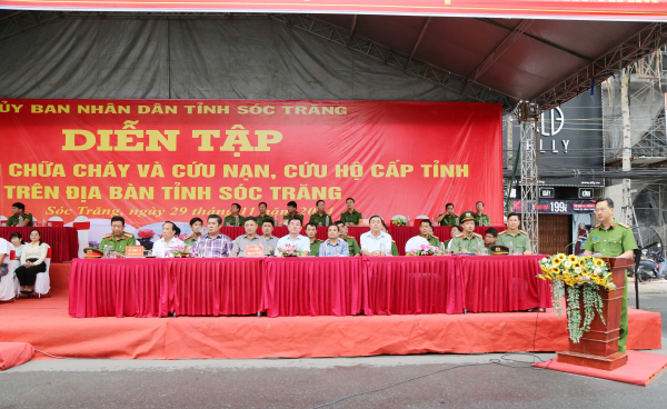 Sóc Trăng diễn tập chữa cháy và cứu nạn cứu hộ cấp tỉnh năm 2024  -0