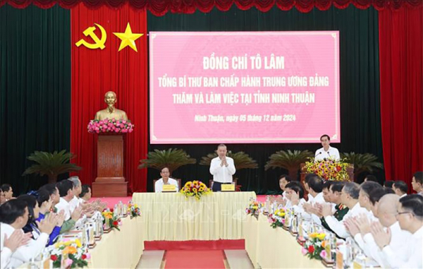 Tổng Bí thư Tô Lâm thăm và làm việc tại tỉnh Ninh Thuận -0