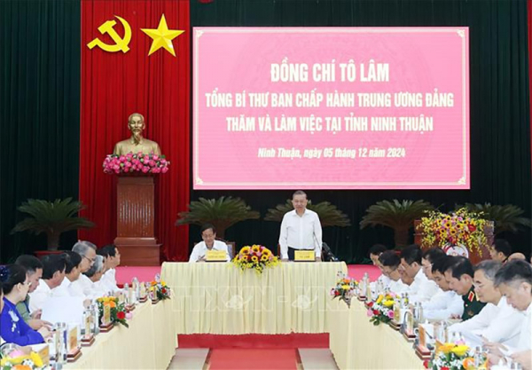 Tổng Bí thư Tô Lâm thăm và làm việc tại tỉnh Ninh Thuận -0