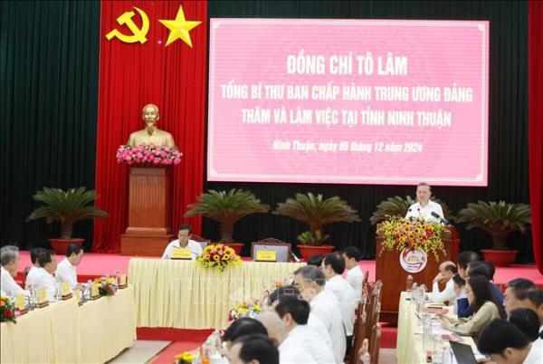 Tổng Bí thư Tô Lâm thăm và làm việc tại tỉnh Ninh Thuận -0