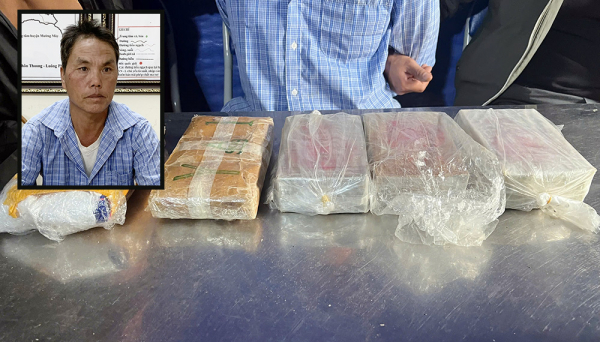 Bắt 1 đối tượng, thu giữ 6 bánh heroin và 12.000 viên MTTH -0