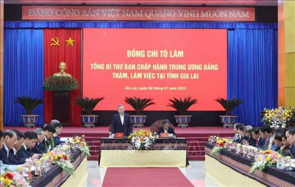 Tổng Bí thư Tô Lâm làm việc với cán bộ chủ chốt của tỉnh Gia Lai -0