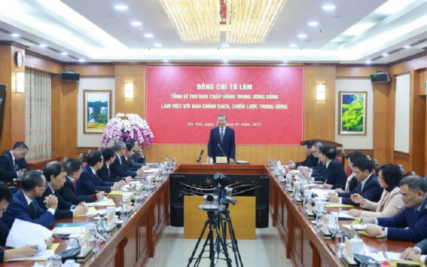 Kết luận của Tổng Bí thư tại buổi làm việc với Ban Chính sách, chiến lược TW -0