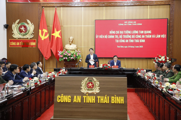 Bộ trưởng Bộ Công an thăm, làm việc tại Công an tỉnh Thái Bình -0