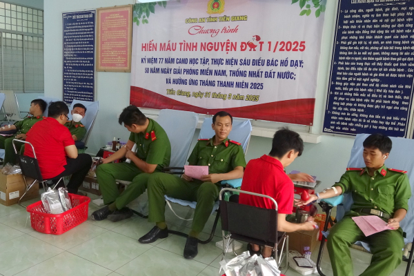 cán bộ, chiến sỹ công an tỉnh tham gia chương trình hiến máu tình nguyện đợt 1, năm 2025. ảnh trọng tín.jpeg -0