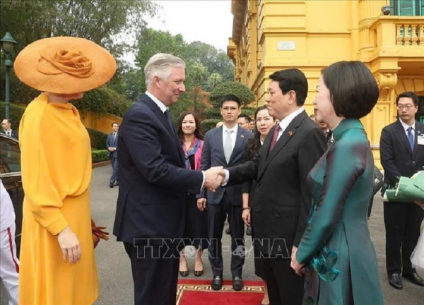 Chủ tịch nước Lương Cường chủ trì lễ đón cấp Nhà nước Nhà Vua Vương quốc Bỉ -0