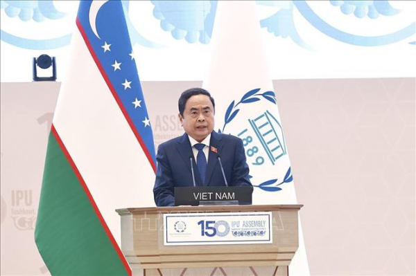 Chủ tịch Quốc hội Trần Thanh Mẫn phát biểu tại Phiên toàn thể cấp cao Đại hội đồng IPU-150 -0