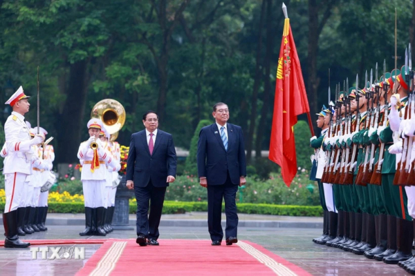 Thủ tướng Phạm Minh Chính chủ trì Lễ đón Thủ tướng Nhật Bản và Phu nhân -0